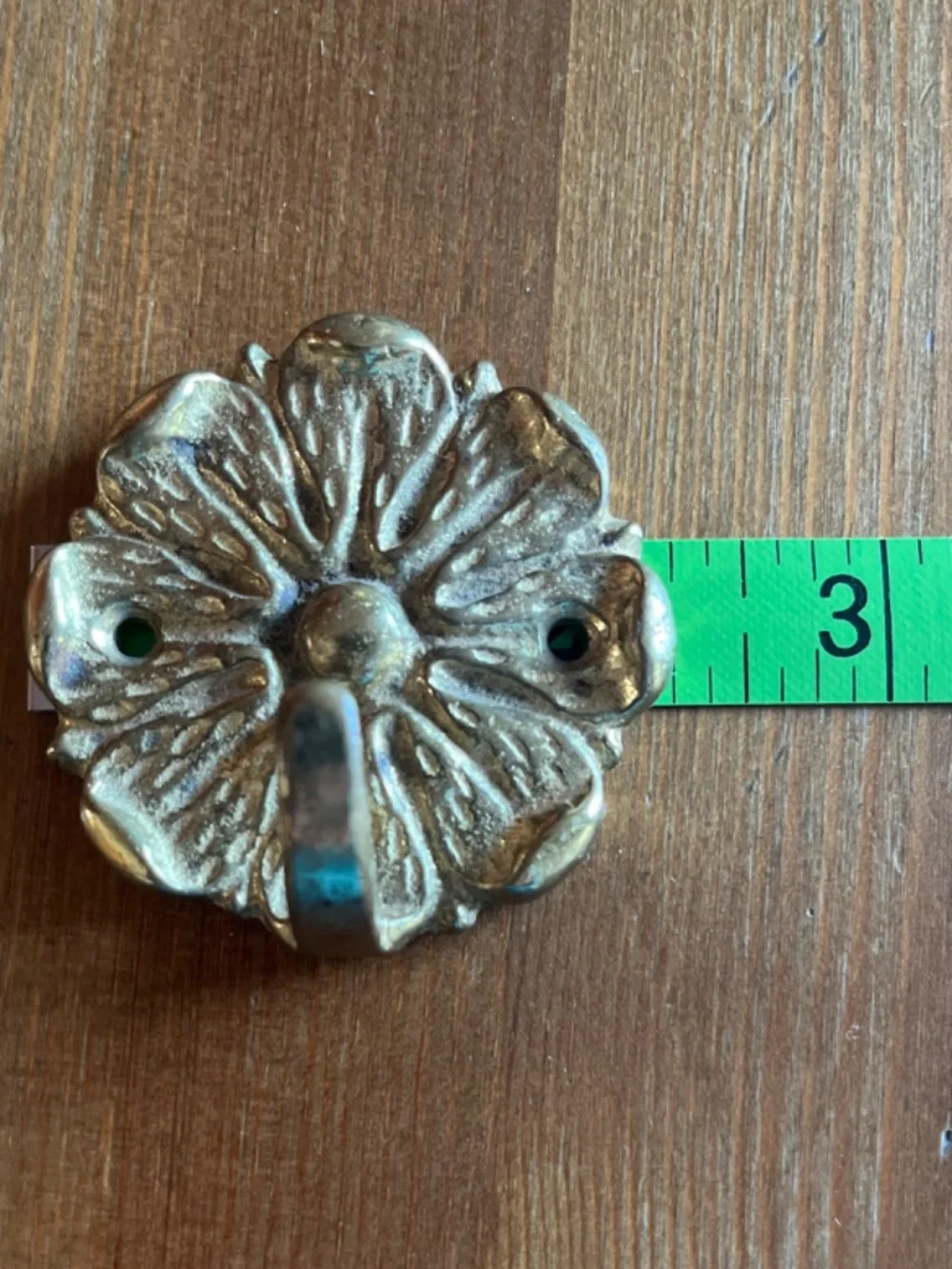 Vintage Decorative Single Hook Solid Brass Round Mid-Century Style